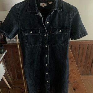 Levi's Black Denim Shirt Dress XS 💕